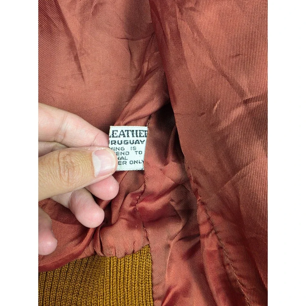 Vintage McGregor Leather Jacket Mens 40 Brown Talon Zip Bomber Fits Very Short